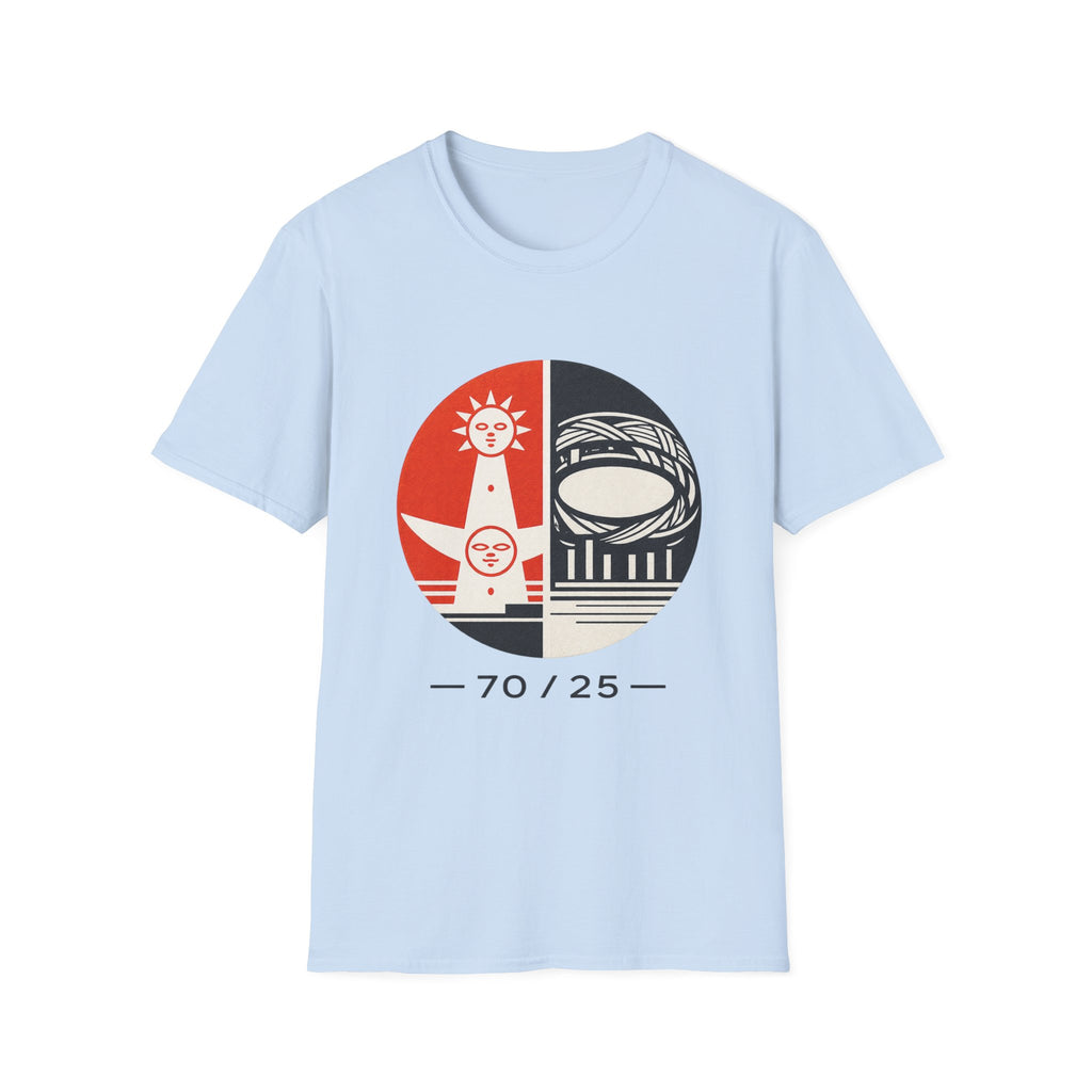 70/25 Osaka Anniversary Graphic T-Shirt — Retro Sun & Arena Design